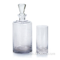 Clear Glass Whiskey Decanter Set mit Brille